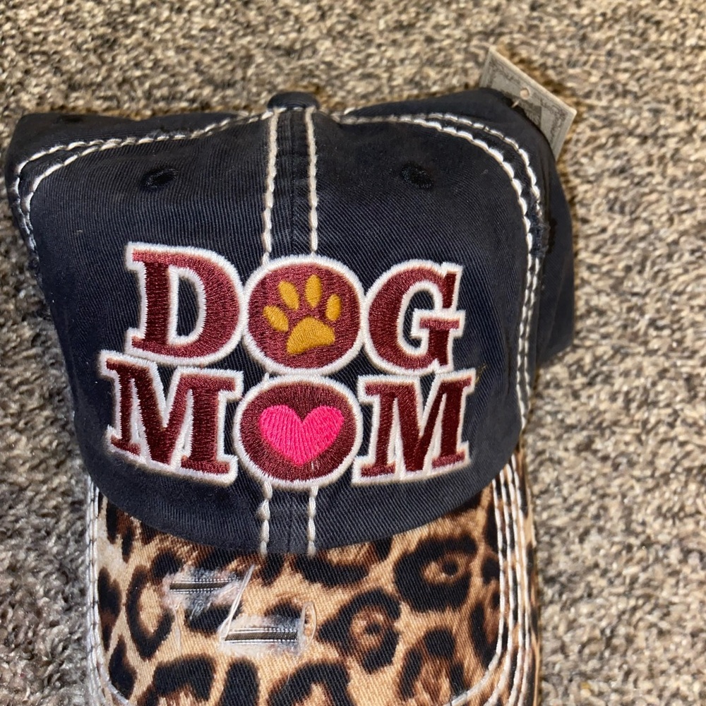 Dog Mom Cap with Leopard Print